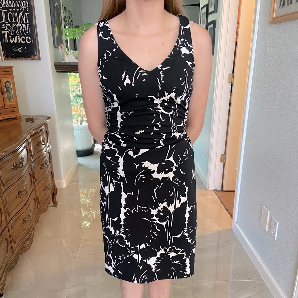 Black and white formal dress with back key whole